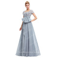 Grace Karin Formal Gris Madre Larga de la Novia Lace Vestidos Vestido de noche de manga corta CL4445